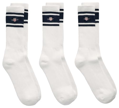 Image of GANT Men's SHIELD SPORT SOCKS 3-PACK Herren Socken, White,