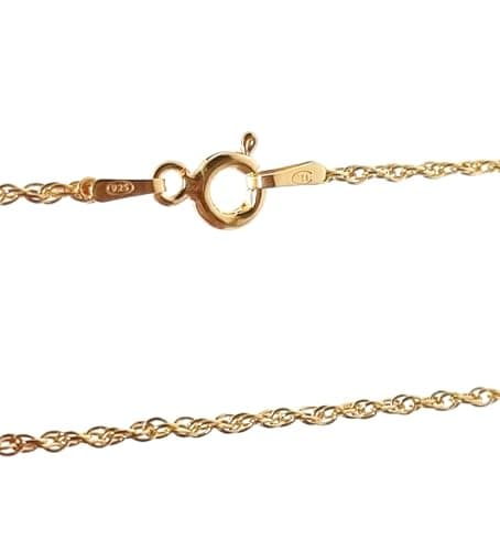 Image of Markylis - Solid Italian 18ct Gold on Sterling Silver Prince of Wales Chain Jewellery Necklace for Woman Ladies and Children - 14inch - 14"