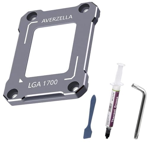 Image of AVERZELLA Anti-Bending Contact Frame Retrofit Kit for Intel 12th/13th/14th Gen CPUs, CNC Aluminum CPU Buckle, Compatible with LGA 1700 Socket Motherboards (with 2g 5.15W/MK CPU Thermal) (Grey)