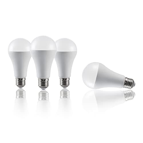 Image of Auraglow Super Bright 15W LED E27 Edison Screw Light Bulb, Cool White, 6500K - 1521 Lumens - 100w EQV – Dimmable – 4 Pack