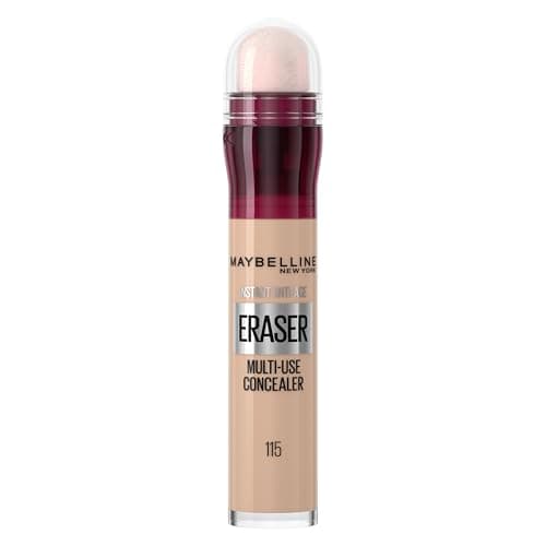 Image of Maybelline Instant Anti-Age Eraser Eye Concealer for Face, Dark Circles, Blemish & Fine Lines Concealer, Full Coverage, Dermatologist Tested, Suitable for Sensitive Skin, Shade: 115 Warm Light