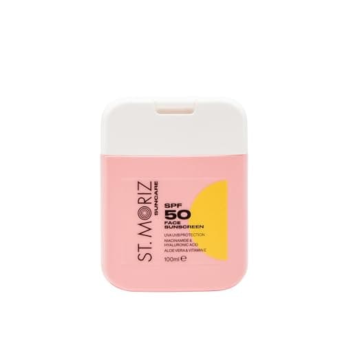 Image of St Moriz Suncare SPF 50 Face Sunscreen | UVA & UVB Protection SPF 50 Daily Use Sunscreen Face Lotion with Niacinamide, Hyaluronic Acid, Aloe Vera & Vitamin E | Dermatologically Tested | Vegan | 100ml