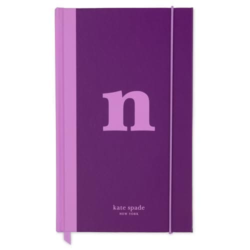 Image of kate spade new york Just Mine Notebook Journal, Monogram Cloth Hardcover Journal, 8.25" x 5.25", Diary Includes 168 Lined Pages, (N)