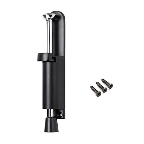 Image of IGNPION Stainless Steel Kick Down Door Locks Stopper Holder Spring Loaded Adjustable (Black)