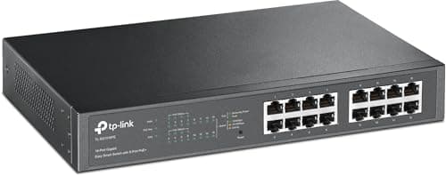 Image of TP-Link TL-SG1016PE 16-Port Gigabit Easy Smart Switch with 8-Port PoE+, up to 30W per port and 150W total, Shielded RJ-45 ports, 802.3af/at, Plug and Play, with fan