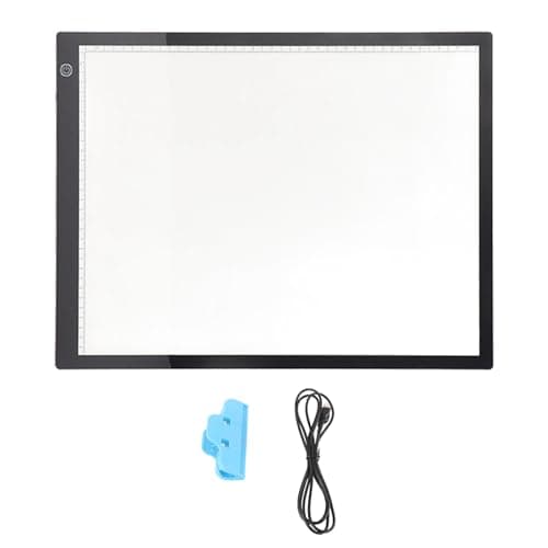Image of Ultra Slim A3 LED Light Pad, Idea for Employees, Bright and White Light, Versatile Usage, Ruler Guides and Clamp, Modern Aesthetic, Art, Design, Drawing Tracing Board,