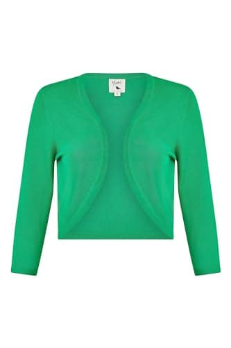 Image of Yumi Green Knitted Curved Bolero 12-14 Green