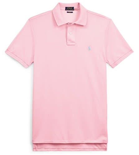 Image of Polo Ralph Lauren Mens Custom Slim Fit Mesh Polo Shirt - Pink - XL