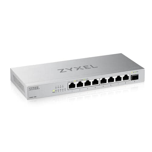 Image of Zyxel 8 Port Network Switch | 2.5Gb Multi Gigabit Switch | Unmanaged | 8x 2.5G, 1x 10G SFP+ | Plug and Play Easy Installation | Fanless | Desktop | Ethernet Splitter | XMG-108