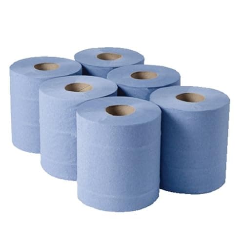 Image of 2Work 2-Ply Centrefeed Roll 150m Blue (Pack of 6) KF03805