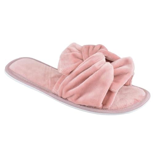 Image of A2Z Women Warm Fluffy Slipper Cozy Faux Fur Bow - SLPR LDS AZ32294 Pink 7/8 UK