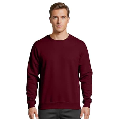 Image of Star and Stripes MEDIUM WINE crew neck cotton sweatshirts durable jumpers unisex fitting