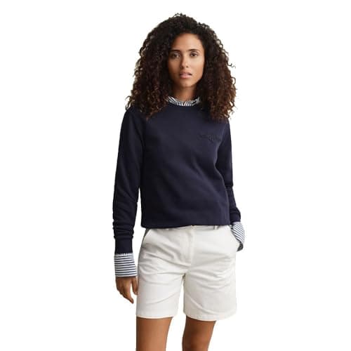 Image of GANT Women's Reg Tonal Shield C-Neck Sweat Sweatshirt, Evening Blue, S