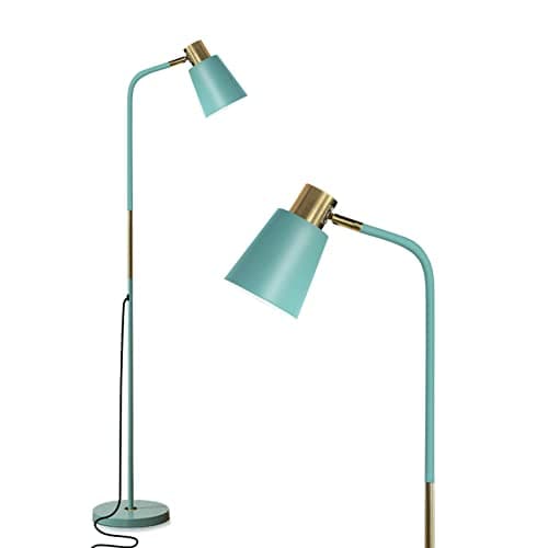 Image of Floor Lamp, Industrial Floor Lamps Corner Lamp Rustic Farmhouse Standing Lamp, Adjustable Metal Heads Indoor Task Lighting Reading Floor Lamps for Living Room, Bedroom, E27 Socket (Green)