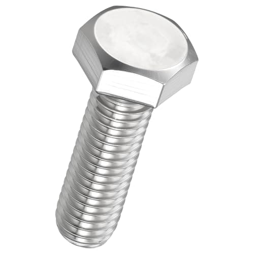 Image of Kozelo 10 Pcs Hex Head Screws Bolts - [M8-1.25x25] 304 Stainless Grade A2-70 Steel Fully Threaded Hex Tap Metric Hexagon Head Machine Bolts Right Hand External Hex Drive, Silver
