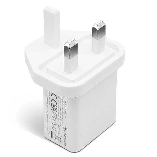 Image of UKCA Certified 5V 1A USB Wall Pulg 3-Pin Portable Charger Universal Travel Adapter for USB Light, Phone, Tablet, Speaker, Smart Watch, Earbud, Fan, Razor, etc