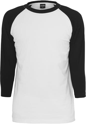 Image of Urban Classics Men's Raglan T-shirt T Shirt, White/Black, XXL UK