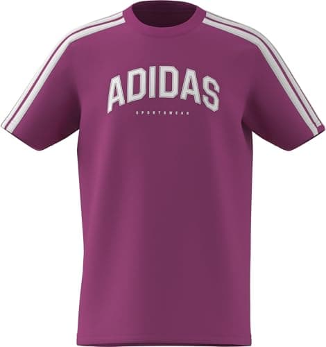 Image of adidas Unisex Kids Codes Collegiate Graphic T-Shirt, semi Lucid Fuchsia, 11-12 Years