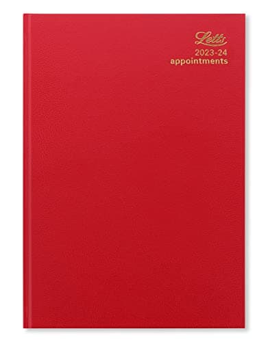 Image of Letts Standard A4 academic 2023/2024 day to a page with appointments diary - red