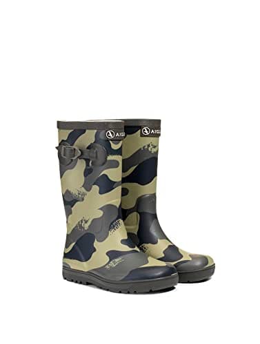 Image of Aigle Unisex Child Woody-Pop Pt 2 Rain Boot, Camou Khaki, 11 UK