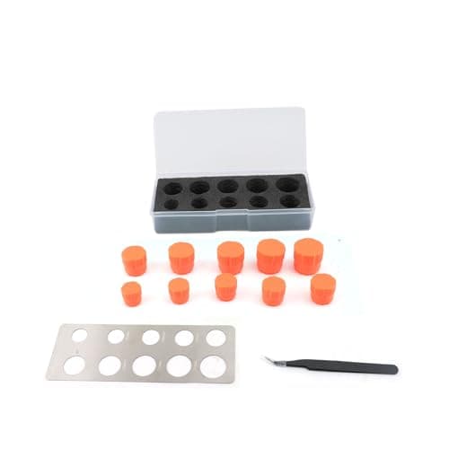 Image of Jelquix Car Parking Sensor Hole Cutter Kit Precise 16-25mm Plastic Circle Cutting Tool for Car Wrapping TPU,Carbon Fiber,PVC (Orange)