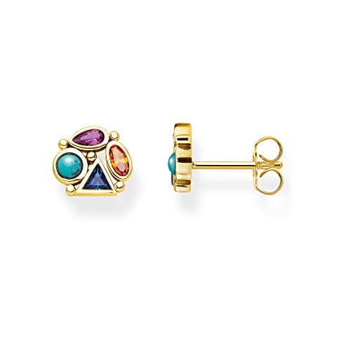 Image of Thomas Sabo earrings colored stones gold-plated silver H2034-319-7