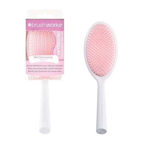 Image of Brushworks Wet Detangling Hair Brush – Mixed-Length Flexible Bristles for Wet & Dry Hair – Gentle on Fine & Fragile Hair – Reduces Breakage – Made from 74% Recycled Materials