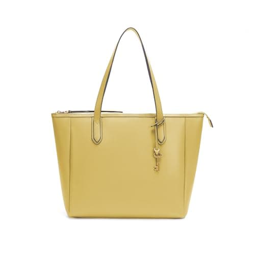 Image of BRASS TACKS Leathercraft Tote Bags for Womens Top Handle Handbags Ladies Shoulder Bags Large Capacity PU Leather with Zipper for Work Shopping School Travel (Mustard Yellow)