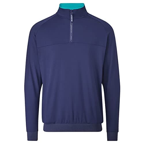 Image of Stuburt Golf Mens Augusta Midlayer Golf Sweater - Midnight/Caribbean - M