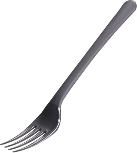 Image of Abena Gastro Reusable Plastic Forks | 18cm | Pack of 50 | Charcoal Grey | Heavy Duty, Dishwasher Safe & Microwavable, Perfect for Social Events & Parties