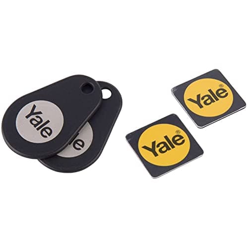 Image of Yale P-YD-01-CON-RFIDT-BL Smart Door Lock Key Tags, Black, 2 Count (Pack of 1) & P-YD-01-CON-RFIDPB Smart Door Lock Phone Tag, Black, Pack of 2