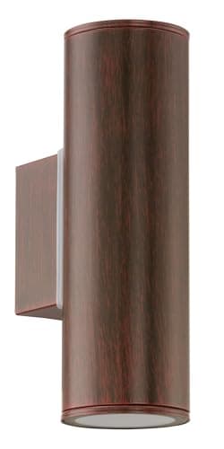 Image of Eglo 94105 GU10-LED Antique-Brown Outdoor Wall Light RIGA One Size