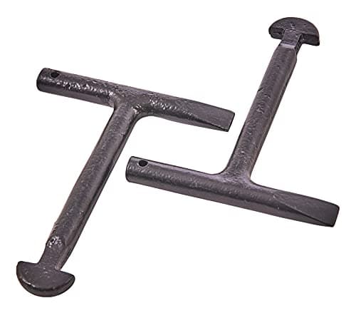 Image of Amtech - T-Handle Manhole Key Set, Pack of 2, Steel Construction, D-Shaped Ends, for Light-Duty Covers