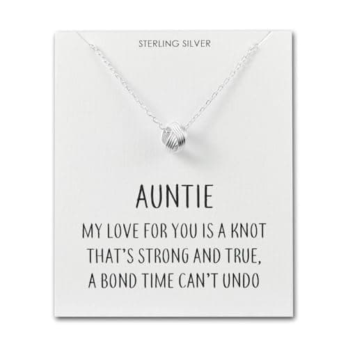 Image of Philip Jones Sterling Silver Auntie Quote Knot Necklace