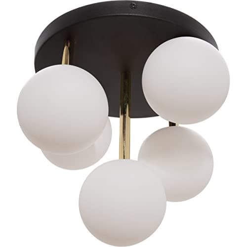 Image of Zumaline ALI Cluster Globe Ceiling Light, Black, Gold, 5X G9