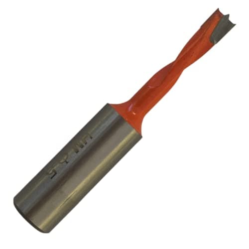 Image of Rennie Tools - 5mm x 27mm Flute x 10mm Shank Left Hand Rotation TCT Tipped Dowel Drill Bit/Lip & Spur L/H For Hand Held Or CNC Router