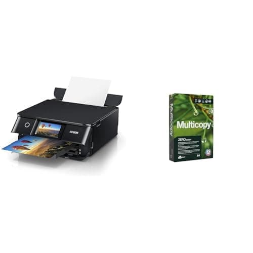 Image of Epson Expression Photo XP-8700 A4 Multifunction Wireless Inkjet Printer & Multicopy Zero A4 80gsm Printer Paper - 1 Ream (500 sheets)