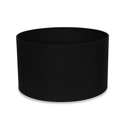 Image of MiniSun | Medium Modern Black Fabric Drum Light Shade | Lamp Shades, Home Décor & Improvement Essential | 35cm Shade Width