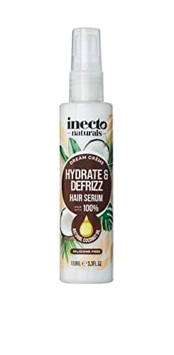 Image of INECTO Naturals Hydrate & Defrizz Coconut Dream Crème Hair Serum 100ml, Anti Frizz, Preservers Moisture for Visibly Smooth Hydrated, 100% Natural Oils, Dry and Damaged