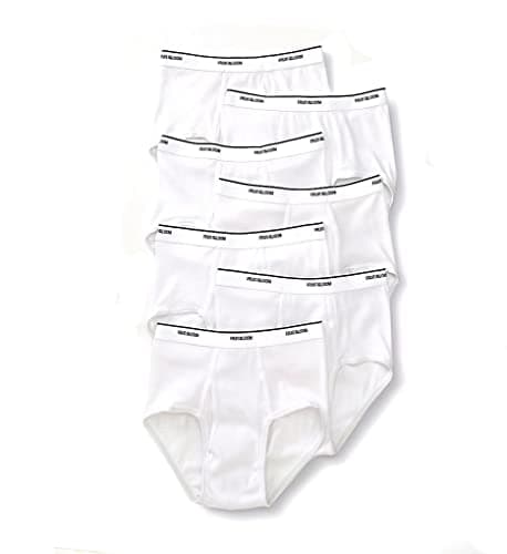 Image of Fruit of the Loom Men's Basic White Brief Multipack, White, XL