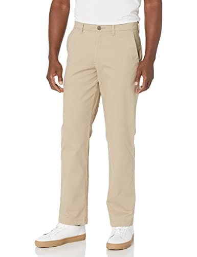 Image of Amazon Essentials Men's Straight-Fit Casual Stretch Chino Trousers, Tan, 34W / 30L