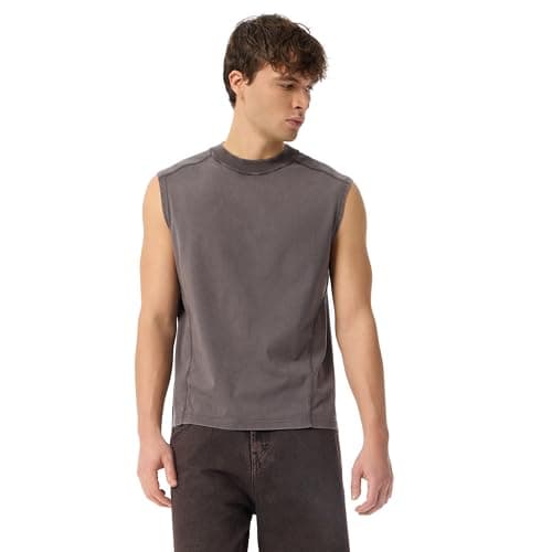 Image of Cross-eyed Moose Men's Wild Muscle Tank with Ergonomic Suede Crop Fit Standard, Iron Gate, XL