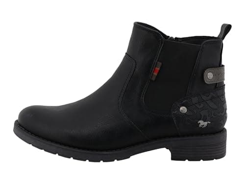 Image of Mustang Women's Ankle Boots Modern Everyday Shoes 15M0052002, black, 6 UK
