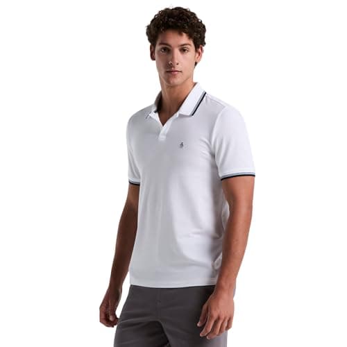 Image of Original Penguin Mens Tipped Polo Shirt, White, XXL UK