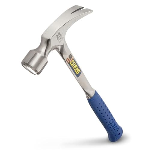Image of Estwing E3/28s Straight Claw Framing Hammer - Vinyl Grip 28oz