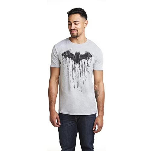 Image of DC Comics Men's Batman Paint T Shirt, Sports Grey, M UK