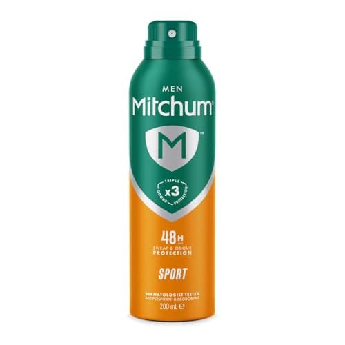 Image of Mitchum Men Triple Odor Defense 48HR Protection Aerosol Deodorant & Anti-Perspirant, Sport, 200 ml