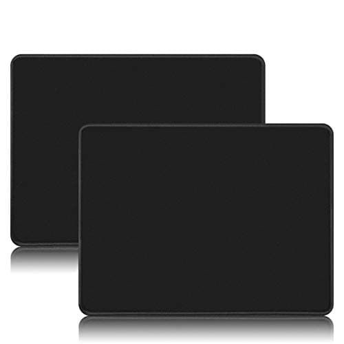 Image of Kriture Mouse Pad 2 Pack with Stitched Edge, Non-Slip Rubber Base, Premium-Textured and Waterproof Mousepad for Computers, Laptop, Office and Home, 260x210x3mm, Black
