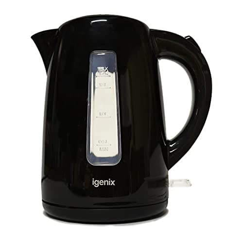 Image of Igenix IG7205 Cordless Electric Jug Kettle, Rapid Boil and Removable, Washable Filter for Easy Cleaning, 3000 W, 1.7 liters, Black