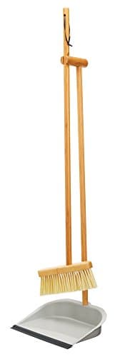 Image of KitchenCraft Living Nostalgia Vintage-Style Long-Handled Dustpan and Brush Set, Metal Sweeping Brush/Broom with Metal Pan, 25.5 x 23 x 99 cm